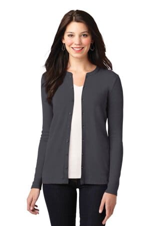 GREY SMOKE LM1008 port authority ladies concept stretch button-front cardigan