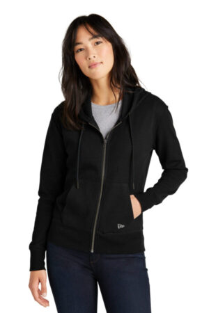 BLACK LNEA141 new era ladies thermal full-zip hoodie