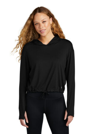 BLACK LNEA229 new era ladies power long sleeve hoodie