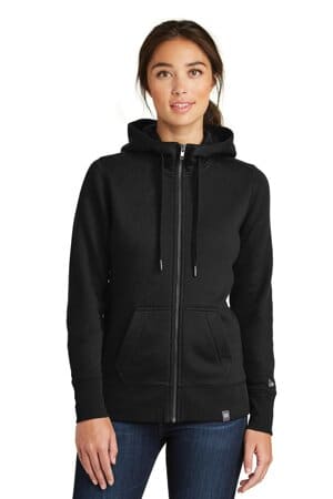 BLACK LNEA502 new era ladies french terry full-zip hoodie