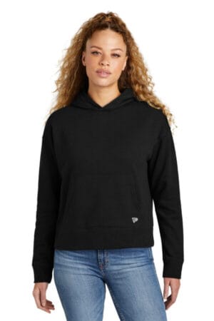 BLACK LNEA550 new era ladies comeback fleece pullover hoodie