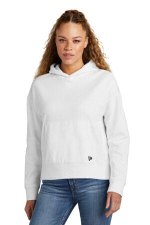 WHITE LNEA550 new era ladies comeback fleece pullover hoodie