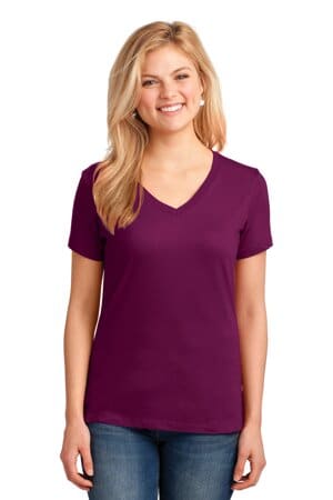 LPC54V port & company ladies core cotton v-neck tee