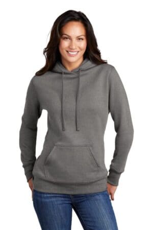 GRAPHITE HEATHER LPC78H port & company ladies core fleece pullover hooded sweatshirt