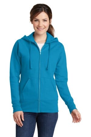 LPC78ZH port & company ladies core fleece full-zip hooded sweatshirt