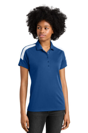ROYAL/ WHITE LST104 sport-tek women's competitor united polo