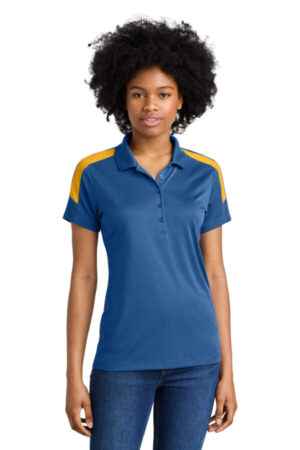 TRUE ROYAL/ GOLD LST104 sport-tek women's competitor united polo