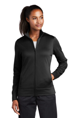 BLACK LST241 sport-tek ladies sport-wick fleece full-zip jacket