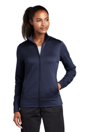 NAVY LST241 sport-tek ladies sport-wick fleece full-zip jacket