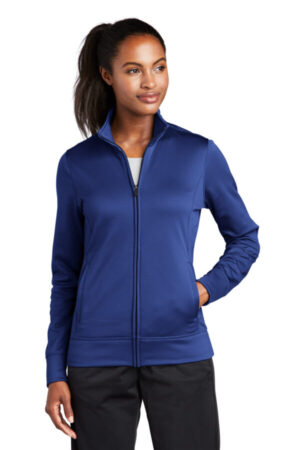 TRUE ROYAL LST241 sport-tek ladies sport-wick fleece full-zip jacket