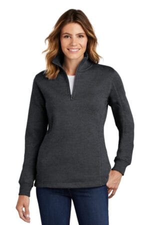 GRAPHITE HEATHER LST253 sport-tek ladies 1/4-zip sweatshirt