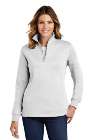 WHITE LST253 sport-tek ladies 1/4-zip sweatshirt