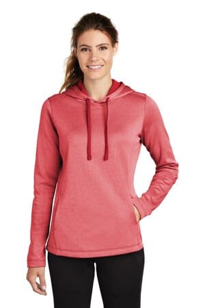 LST264 sport-tek ladies posicharge sport-wick heather fleece hooded pullover