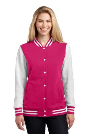 LST270 sport-tek ladies fleece letterman jacket