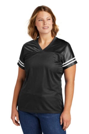 BLACK/ WHITE LST307 sport-tek ladies posicharge replica jersey