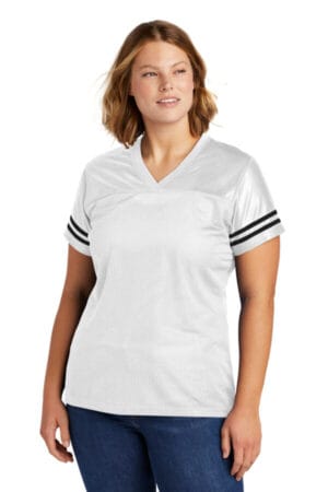 WHITE/ BLACK LST307 sport-tek ladies posicharge replica jersey