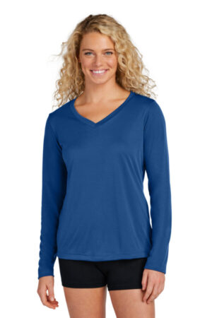 LST353LS sport-tek women's long sleeve posicharge competitor v-neck tee