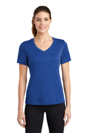 TRUE ROYAL LST353 sport-tek women's posicharge competitor v-neck tee