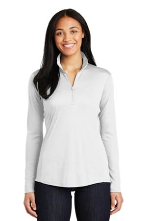 WHITE LST357 sport-tek ladies posicharge competitor 1/4-zip pullover