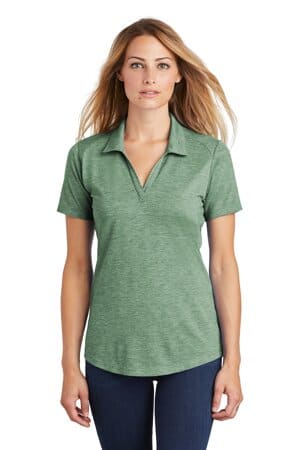 FOREST GREEN HEATHER LST405 sport-tek ladies posicharge tri-blend wicking polo
