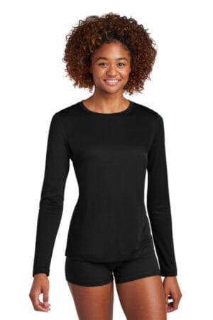 BLACK LST420LS sport-tek women's posi-uv pro long sleeve