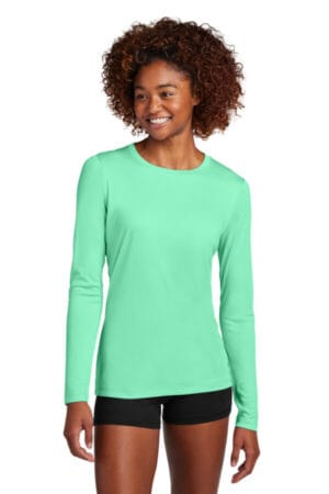 BRIGHT SEAFOAM LST420LS sport-tek women's posi-uv pro long sleeve