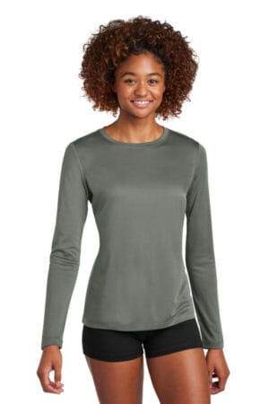 DARK SMOKE GREY LST420LS sport-tek women's posi-uv pro long sleeve