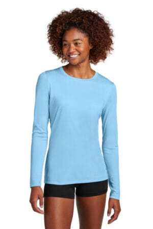 LIGHT BLUE LST420LS sport-tek women's posi-uv pro long sleeve