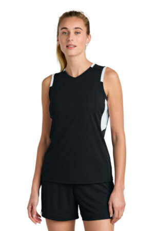 LST441 sport-tek women's club sleeveless v-neck