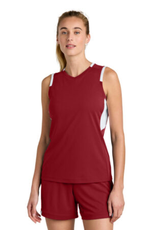 LST441 sport-tek women's club sleeveless v-neck