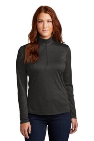 BLACK HEATHER LST469 sport-tek ladies endeavor 1/2-zip pullover