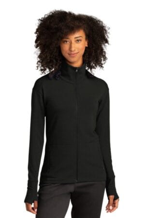 BLACK LST560 sport-tek ladies sport-wick flex fleece full-zip