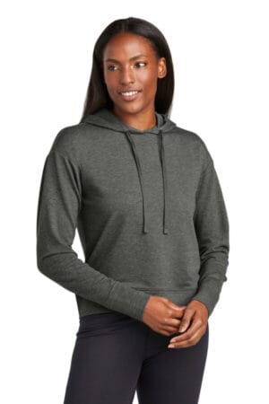 DARK GREY HEATHER LST562 sport-tek ladies sport-wick flex fleece pullover hoodie
