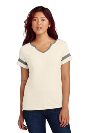 ECRU/ VINTAGE HEATHER LST6041 sport-tek women's halftime notch neck tee