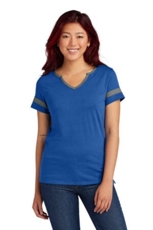 TRUE ROYAL/ VINTAGE HEATHER LST6041 sport-tek women's halftime notch neck tee