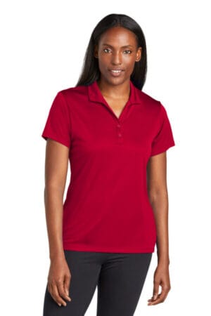 DEEP RED LST725 sport-tek ladies posicharge re-compete polo