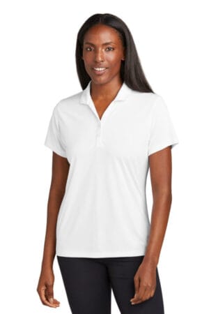 WHITE LST725 sport-tek ladies posicharge re-compete polo