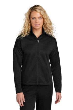 BLACK/ BLACK LST800 sport-tek women's travel full-zip jacket