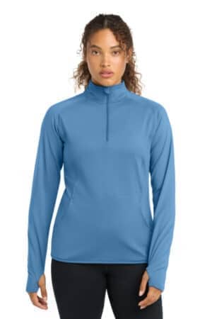 CAROLINA BLUE LST850 sport-tek women's sport-wick stretch 1/4-zip pullover