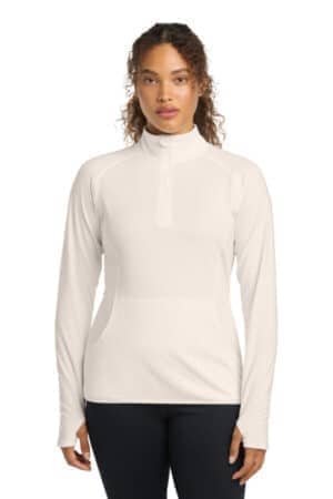 ECRU LST850 sport-tek women's sport-wick stretch 1/4-zip pullover