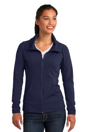 TRUE NAVY LST852 sport-tek ladies sport-wick stretch full-zip jacket