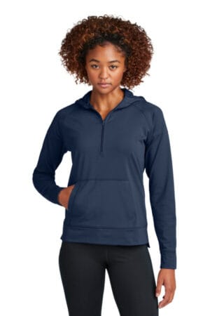 LST856 sport-tek women's sport-wick stretch 1/2-zip hoodie