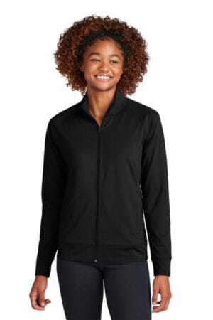 LST857 sport-tek women's sport-wick stretch full-zip cadet jacket