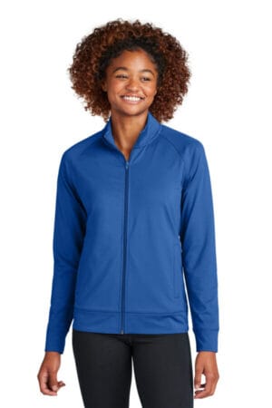 LST857 sport-tek women's sport-wick stretch full-zip cadet jacket