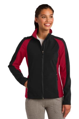 LST970 sport-tek ladies colorblock soft shell jacket