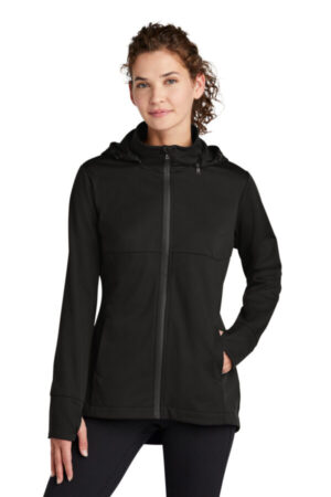 DEEP BLACK LST980 sport-tek ladies hooded soft shell jacket