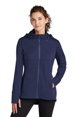 TRUE NAVY LST980 sport-tek ladies hooded soft shell jacket