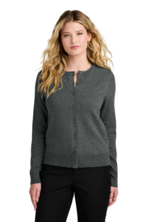 LSW2870 port authority women's easy care crewneck cardigan sweater