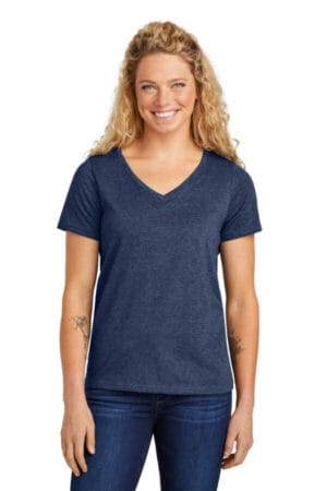 HEATHER NAVY LVL45V volunteer knitwear women's daily v-neck tee