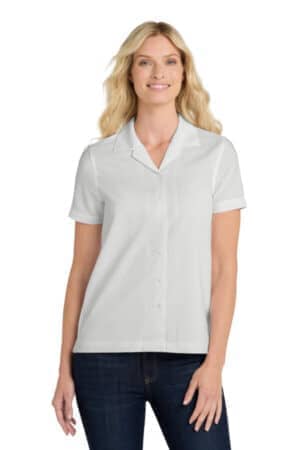 SILVER LW400 port authority women's short sleeve performance staff shirt